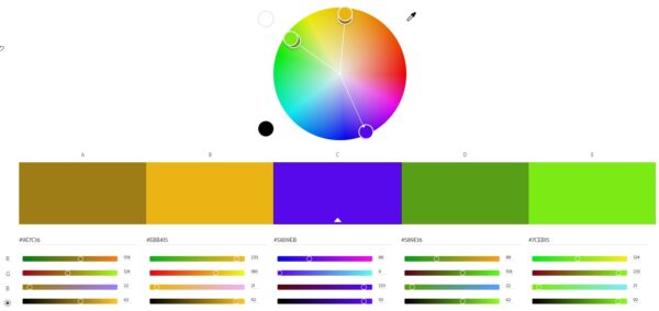adobe　color　カラーホイール4　カラーハーモニールール　分割補色
